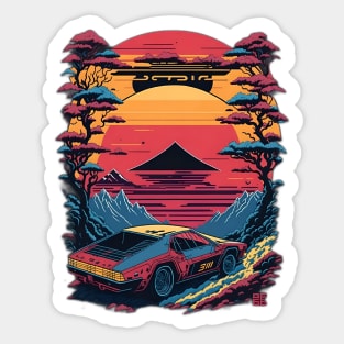 Japanese retro car Sticker